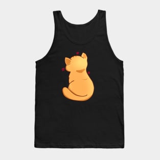 Kawaii Angry Cat from the backside, Cat Lover Tank Top